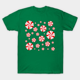 Round Peppermint Christmas Pattern T-Shirt